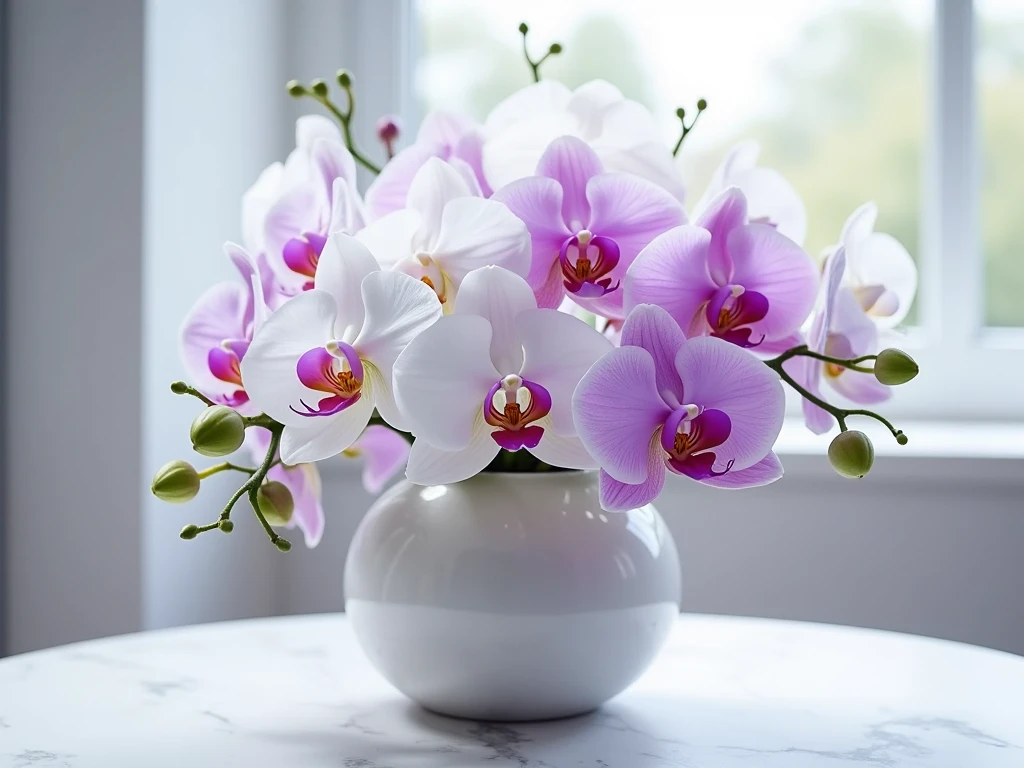 Modern Elegance arrangement with orchids by Craxylonhroz